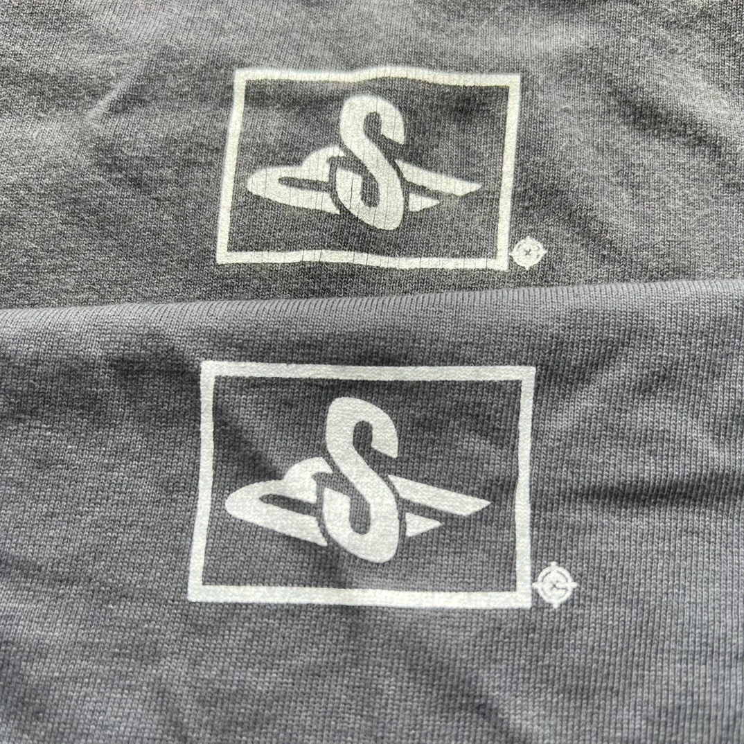 Printing proofing SAINT Mxxxxxx SM6 TEE/BLK Latest SM6 basic LOGO printed TEE Washed black S-XL Garment dyeing Rewashed to make it worn Hanging holes Correctly with anti-counterfeiting angel mark
